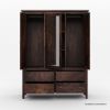 Picture of Orillia Solid Wood Rustic Mirrored Armoire 