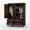 Picture of Orillia Solid Wood Rustic Mirrored Armoire 