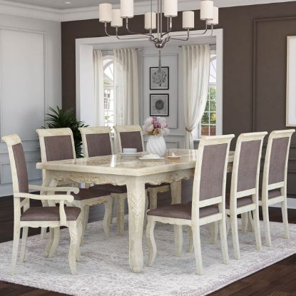 Picture of Pennsylvania Solid Wood Queen Anne Farmhouse Dining Table Set