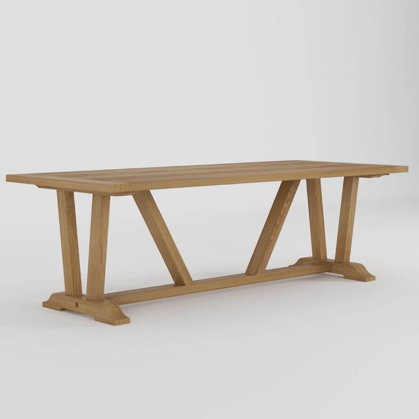 Picture of Springdale Rustic Teak Wood Outdoor Trestle Dining Table