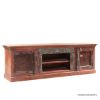 Picture of Antique Rustic Solid Wood 2 Door 2 Tier Media Console