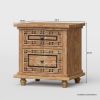 Picture of Morna Hand Carved Solid Wood Nightstand with 2 Drawers