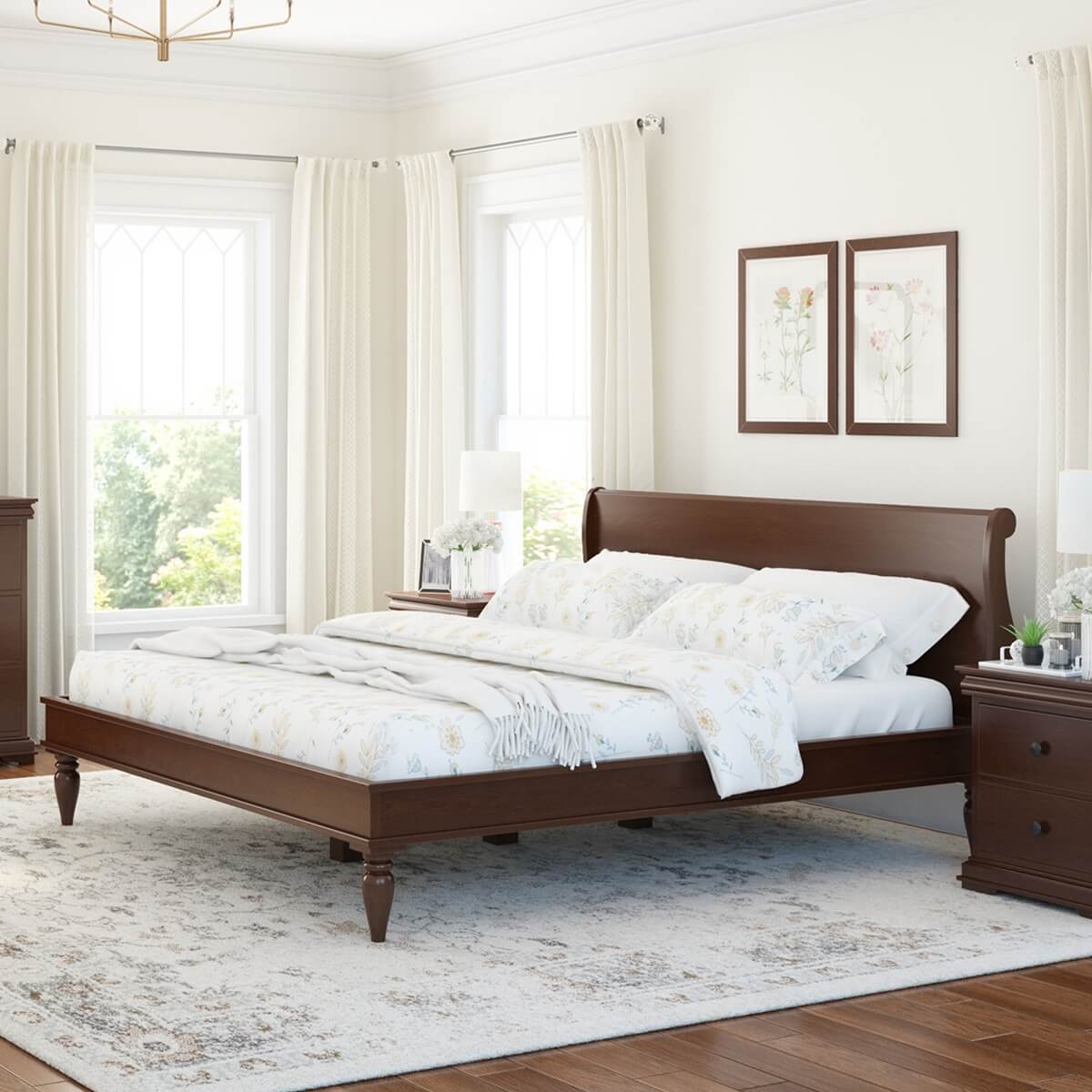 Classic King Sleigh Bed Frame