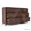 Picture of Madsen Mahogany Wood Double Dresser With 6 Drawers