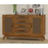 Picture of Bonavista Teak Wood 4 Drawer Rattan Large Buffet Cabinet
