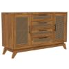 Picture of Bonavista Teak Wood 4 Drawer Rattan Large Buffet Cabinet