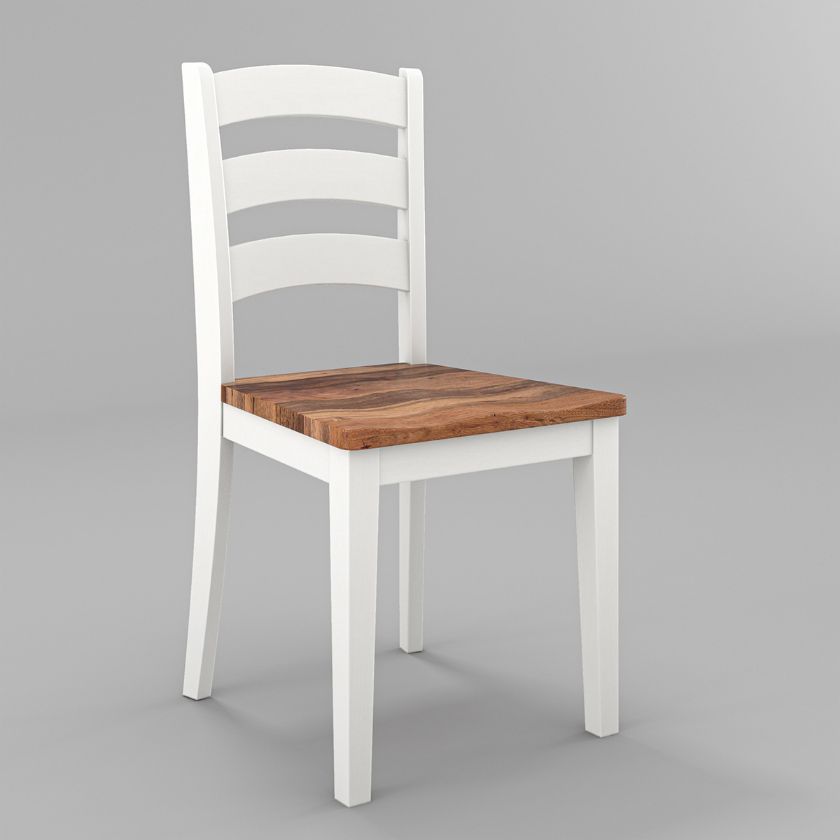 Picture of Moosonee Two Tone Solid Wood Farmhouse Ladder Back Dining Chair