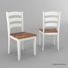 Picture of Moosonee Two Tone Solid Wood Farmhouse Ladder Back Dining Chair