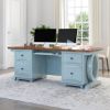 Picture of Eden Blue Solid Wood Home Office Executive Desk