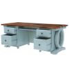 Picture of Eden Blue Solid Wood Home Office Executive Desk