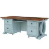 Picture of Eden Blue Solid Wood Home Office Executive Desk