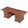 Picture of Maldon Large Live Edge Top Solid Acacia Wood Home Office Executive Desk Set