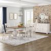 Picture of Greenville Farmhouse Two Tone Teak Wood Dining Room Set