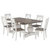 Picture of Greenville Farmhouse Two Tone Teak Wood Dining Room Set