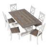 Picture of Greenville Farmhouse Two Tone Teak Wood Dining Room Set