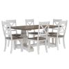 Picture of Greenville Farmhouse Two Tone Teak Wood Dining Room Set