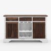 Picture of Illinois Solid Wood Two Tone Farmhouse Bar Credenza with Wine Rack