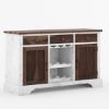 Picture of Illinois Solid Wood Two Tone Farmhouse Bar Credenza with Wine Rack