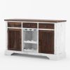 Picture of Illinois Solid Wood Two Tone Farmhouse Bar Credenza with Wine Rack