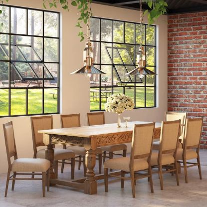 Picture of Adelanto Rustic Teak Wood Dining Table Set