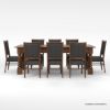 Picture of Adelanto Rustic Dark Teak Wood Dining Table Set For 8