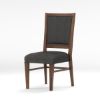 Picture of Adelanto Rustic Dark Teak Wood Upholstered Dining Chair 