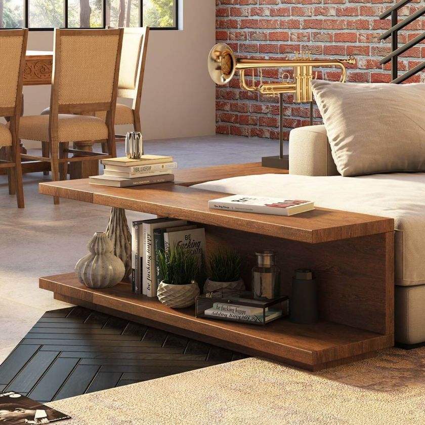 Picture of Adelanto Rustic Solid Wood Sofa Side End Table