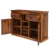 Picture of Rustic Solid Wood Large Sideboard With Wine Bar Storage