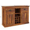 Picture of Rustic Solid Wood Large Sideboard With Wine Bar Storage