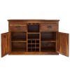 Picture of Rustic Solid Wood Large Sideboard With Wine Bar Storage