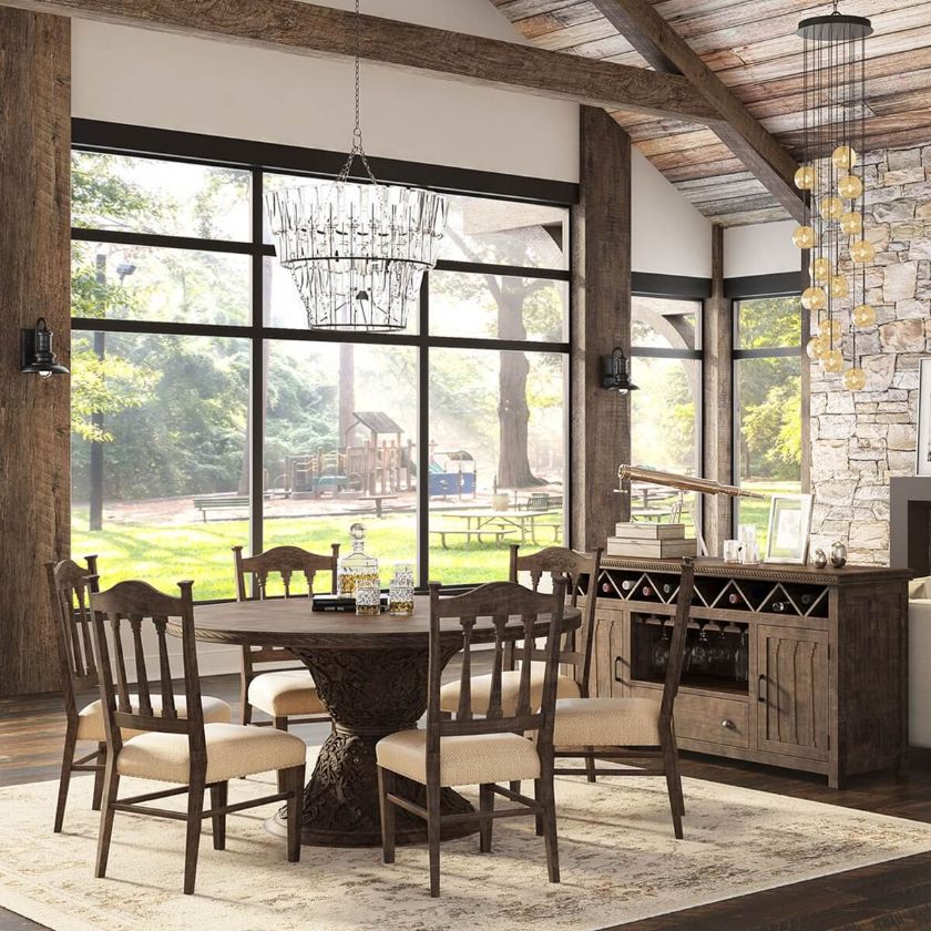 Picture of Atherton Solid Teak Wood Handcrafted Dining Room Set