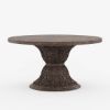 Picture of Atherton Solid Teak Wood Pedestal Round Dining Table For 6