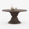 Picture of Atherton Solid Teak Wood Pedestal Round Dining Table For 6
