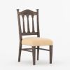 Picture of Atherton Solid Teak Wood Slat Back Upholstered Dining Chair