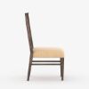 Picture of Atherton Solid Teak Wood Slat Back Upholstered Dining Chair