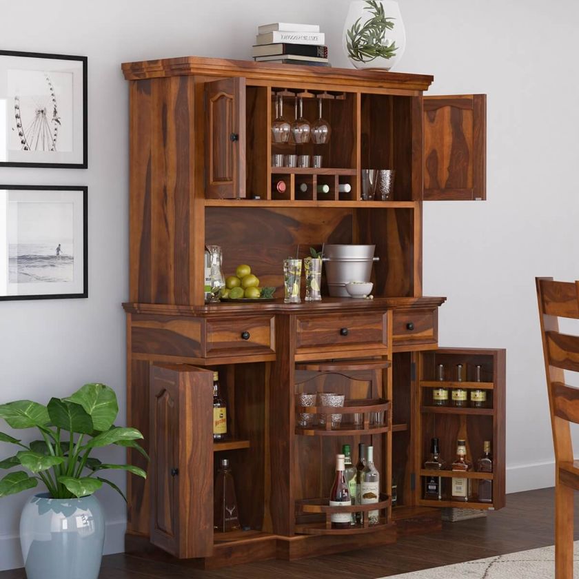 Picture of Lucerne Wine Bar Hutch Cabinet With Storage Doors