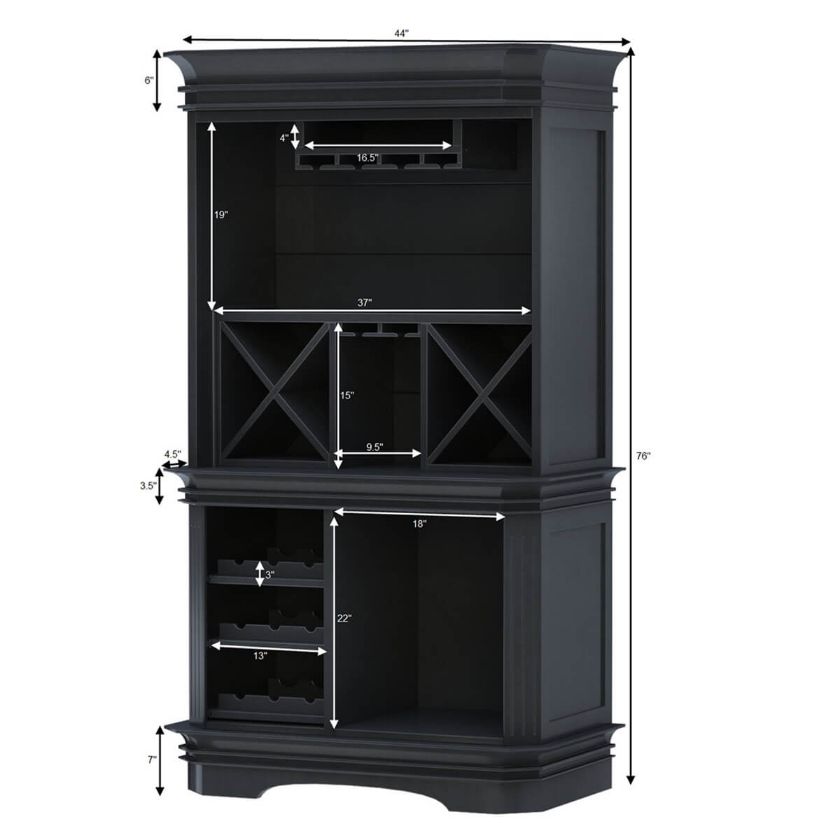 Montreux Mahogany Bar Cabinet With Space For Wine Fridge Dimension Image