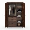 Picture of Pioneer Transitional Solid Wood Armoire Wardrobe with  Drawers