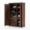 Picture of Pioneer Transitional Solid Wood Armoire Wardrobe with  Drawers