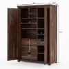 Picture of Pioneer Transitional Solid Wood Armoire Wardrobe with  Drawers
