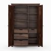 Picture of Pioneer Transitional Solid Wood Armoire Wardrobe with  Drawers