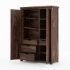 Picture of Pioneer Transitional Solid Wood Armoire Wardrobe with  Drawers