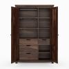 Picture of Pioneer Transitional Solid Wood Armoire Wardrobe with  Drawers