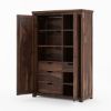 Picture of Pioneer Transitional Solid Wood Armoire Wardrobe with  Drawers