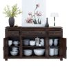 Picture of Sela Classic Rustic Solid Wood Large Buffet Cabinet with Drawers