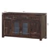Picture of Sela Classic Rustic Solid Wood Large Buffet Cabinet with Drawers
