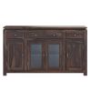 Picture of Sela Classic Rustic Solid Wood Large Buffet Cabinet with Drawers