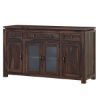 Picture of Sela Classic Rustic Solid Wood Large Buffet Cabinet with Drawers