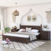 Picture of Newari Rustic Solid Wood Hand-Carved 3-Piece Bedroom Set