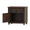 Picture of Newari Hand Carved Solid Wood Nightstand With 1 Drawer